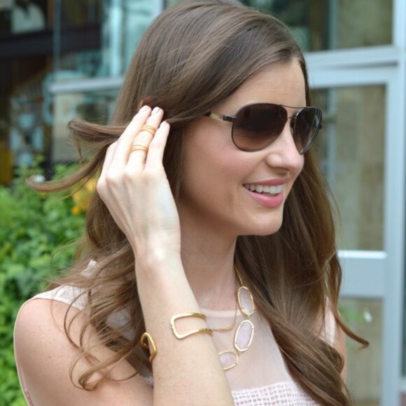 NWT Gorjana Teagan Cuff 18K Gold Luxury Bangle Think Boho Stack Layer Feminine - Picture 1 of 11